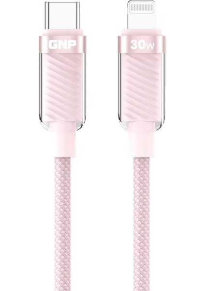 Transparent Type-C To Lightning 1.2 Metre Pembe