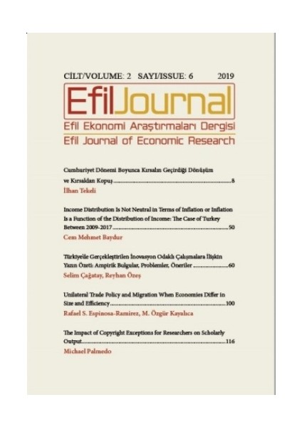 Efil Ekonomi Araştırmaları Dergisi Cilt: 2 Sayı : 6