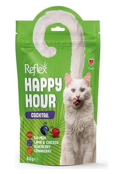 Reflex Happy Hour Cocktail Somonlu Kuzu Etli ve Tavuk Etli Kedi Ödülü 60 gr