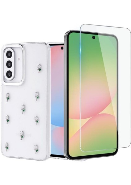 Samsung Galaxy A26 Kılıf Kutup Desenli Lale Kapak + Nano Ekran Koruyucu
