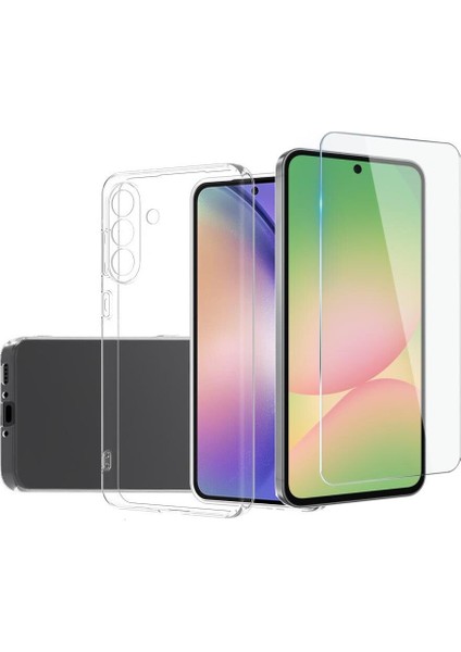 Samsung Galaxy A26 Kılıf Kamera Korumalı Tpu Transparan Silikon + Nano Ekran Koruyucu