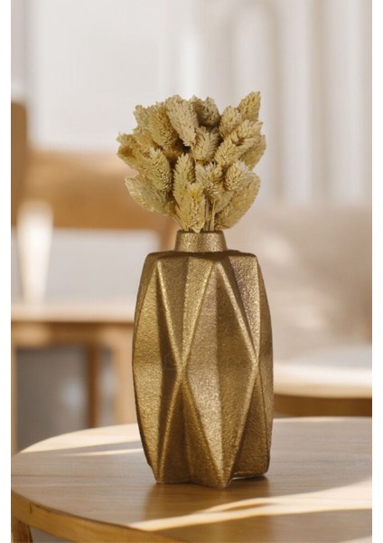 Dekoratif Vazo El Yapımı Altın Eskitme Renk Model 21