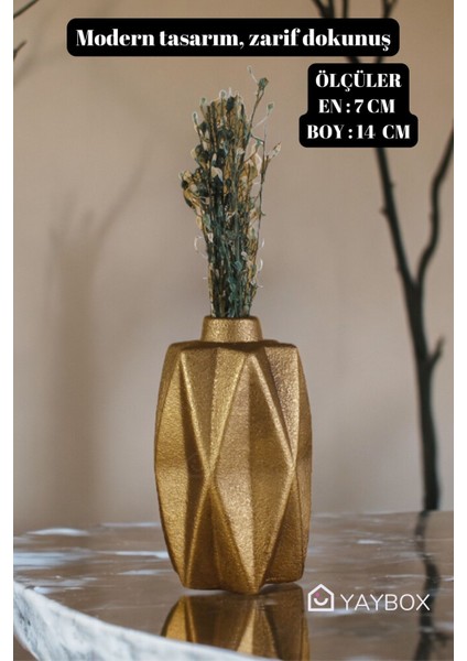 Dekoratif Vazo El Yapımı Altın Eskitme Renk Model 21 fiyatları