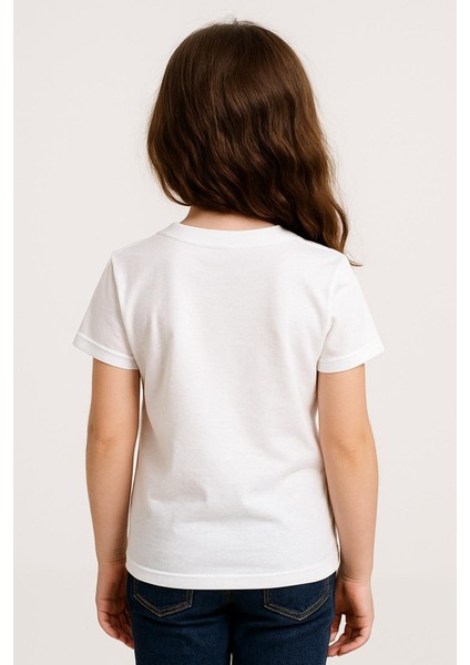 Unisex Çocuk %100 Pamuklu Bisiklet Yaka Basict-Shirt (3 Yaş - 7 Yaş)