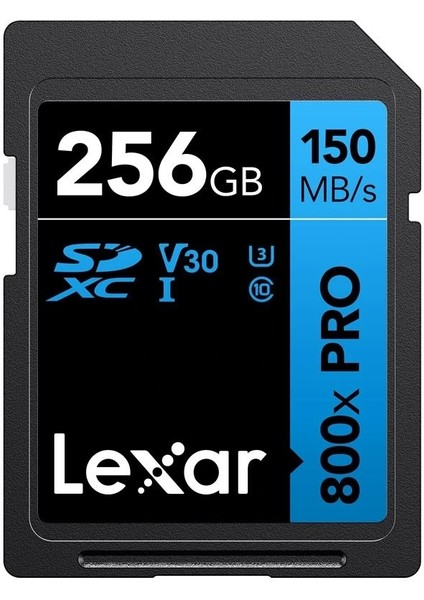 256GB Lexar LSD0800P256G-BNNNG Professıonal 800X Pro Sdxc Uhs-I Cards Up To 150MB/S Read 45MB/S Wrıte C10 V30 U3
