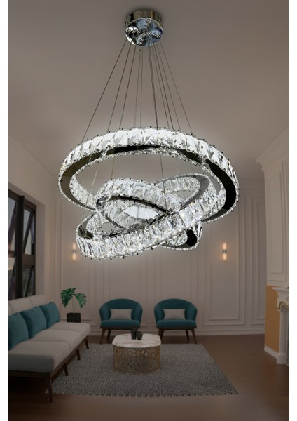 Bestof 3 Katlı Daire Taşlı Ledli Modern Avize fiyatları