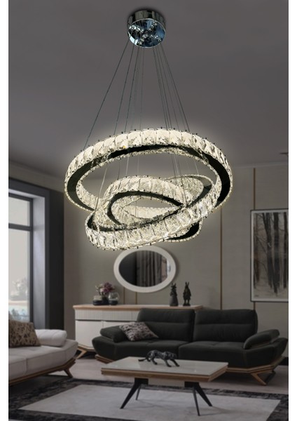 Bestof 3 Katlı Daire Taşlı Ledli Modern Avize fırsatları