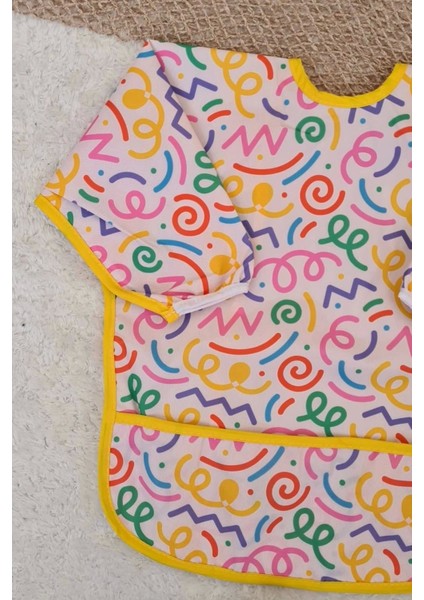 Melin Desenli Sıvı Geçirmez Unisex Aktivite ve Mama Önlüğü 6-24 Ay modelleri