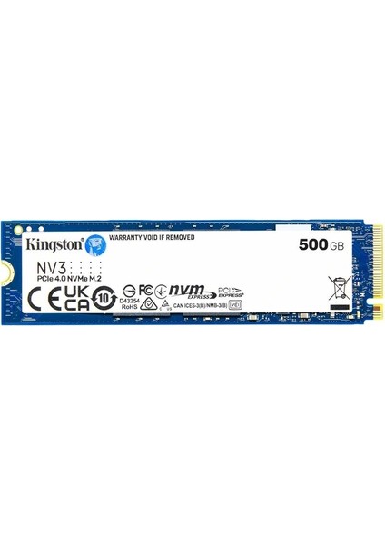 500 GB Kıngston Nv3 M.2 Nvme Pcıe Gen4 5000/3000MBS SNV3S/500G