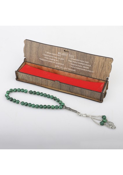 Kutulu 33 Lü Tesbih Malahit