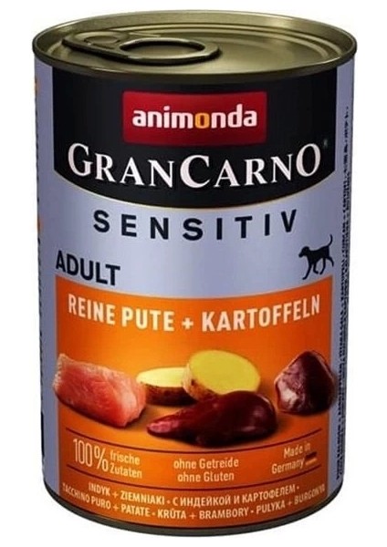 Animonda Gran Carno Sensitive Hindili ve Patatesli Yetişkin Köpek Konservesi 400 gr