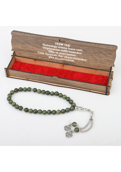 Kutulu 33 Lü Tesbih Yeşim Taşı