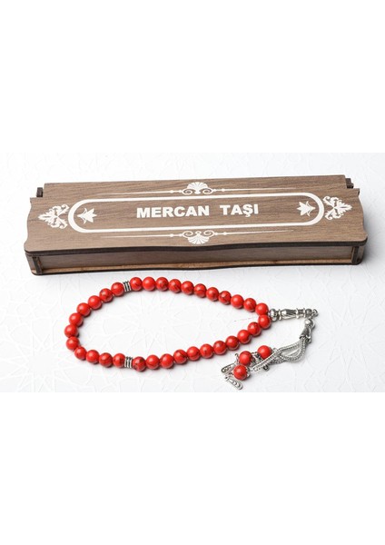 Kutulu 33 Lü Tesbih Mercan Taşı