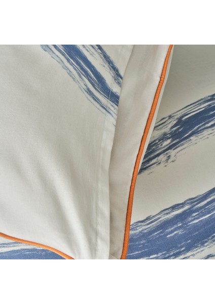%100 Pamuk Saten Marine King Size Nevresim Seti Mavi-Beyaz (240X220 Cm) indirimleri