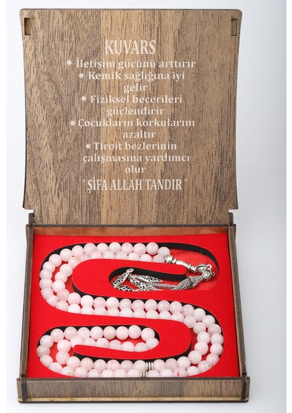 Kutulu 99 Lu Tesbih Pembe Kuvars