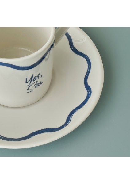 Marine Porselen 2'li Kahve Fincanı Seti Mavi (90 Cc) fiyatları