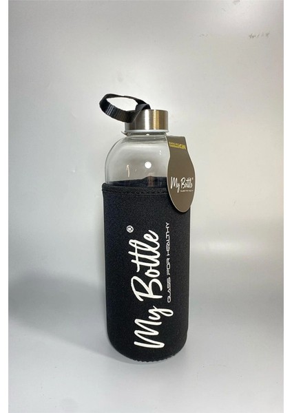 Sağlıklı Cam Matara 1000 ml Su Şişesi, Kılıflı 1lt Sporcu Matarası