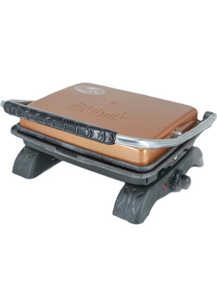 Dökümix Demir Döküm Rose Gold 1800 Watt 4-6 Dilim Ev-Sanayi-Büfe Tipi Tost Makinası ve Izgara
