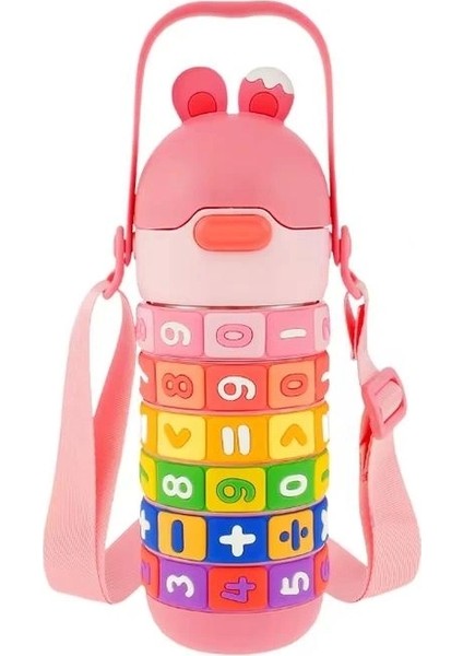 Vagonlıfe Çelik Matara VGN-30031 430 ml Pipetli Boyun Askılı - Pembe