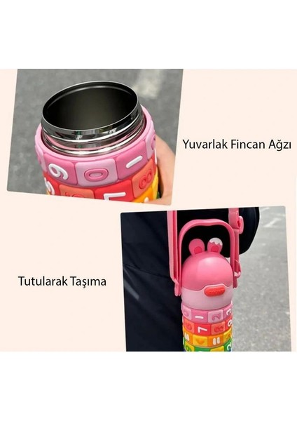 Vagonlıfe Çelik Matara VGN-30031 430 ml Pipetli Boyun Askılı - Pembe modelleri