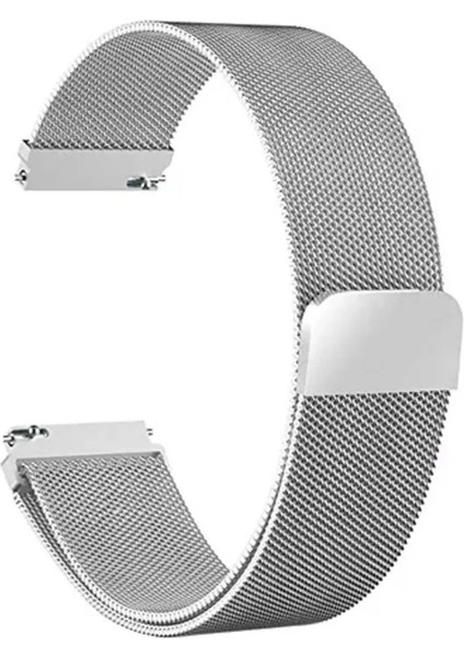 Huawei Watch 4 - 4 Pro ile Uyumlu Kordon Hasır Metal Örgü Mıknatıslı Milano Kayış