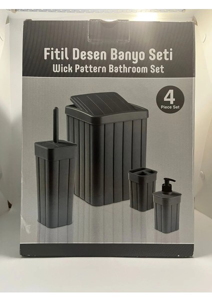 4'lü Banyo Seti Fitilli Antrasit
