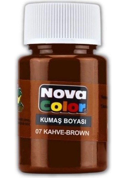Kumaş Boyası, Canlı Renkler, Solmaz, Tişört, Çanta, Tekstil Boyası-Kahverengi 30ML-1 Adet