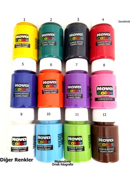 Kumaş Boyası, Canlı Renkler, Solmaz, Tişört, Çanta, Tekstil Boyası-Kahverengi 30ML-1 Adet