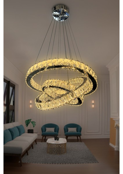 Bestof 3 Katlı Daire Taşlı Ledli Modern Avize indirimleri