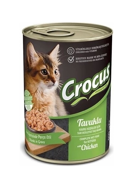 Crocus Tavuklu Yavru Kedi Yaş Maması 400 gr