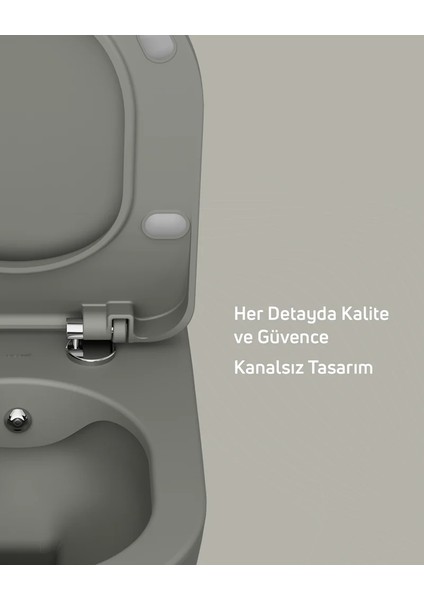 Free Rim-Off Asma Kanalsız Klozet Berry Mat FE322 + Yavaş Kapanır Kapak