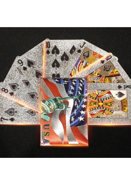 Bir Stil 2121 Yeni Geldi Özgürlük Heykeli Gümüş Folyo Poker Abd Aşınmaya Dayanıklı Smoonth 100% Pvc Entertainment Magic Tricks Pokers Hediye (Yurt Dışından)