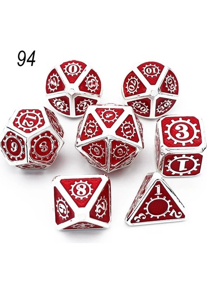 No.94 Stili Metal Zar Seti D4 D6 D8 D10 D% D12 D20 Yumuşak Ipli Kılıf Dnd Rpg Masa Oyunları Dados Rpg D Zar Dados Rol Dnd Set Zar (Yurt Dışından)