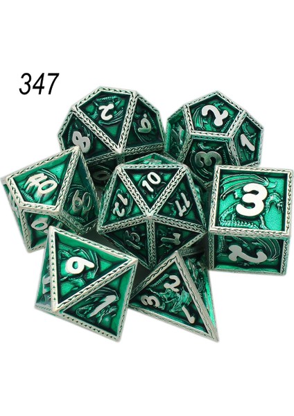 NO.347 Tarzı 2021 Yeni Stil Metal Zar Ejderha Desen D&d Zar Metal Dnd Zar Çokyüzlü Zar Seti Rol Yapma Oyunu Için Mtg Pathfinder (Yurt Dışından)