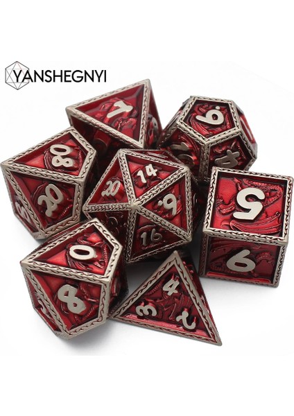 NO.347 Tarzı 2021 Yeni Stil Metal Zar Ejderha Desen D&d Zar Metal Dnd Zar Çokyüzlü Zar Seti Rol Yapma Oyunu Için Mtg Pathfinder (Yurt Dışından) fiyatları