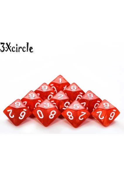 Renk 1 Tarzı Renkli D10 Zar Çokyüzlü Oyun Zarları, Masa Tahtası Rol Oynama Oyunu ve (Yurt Dışından)