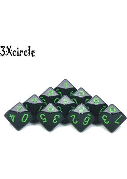 Renk 1 Tarzı Renkli D10 Zar Çokyüzlü Oyun Zarları, Masa Tahtası Rol Oynama Oyunu ve (Yurt Dışından) modelleri