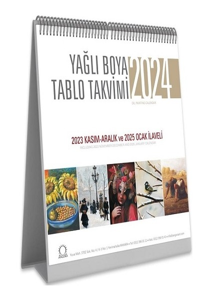 Yağlı Boya Tablo Takvimi 2024 Masa Takvimi