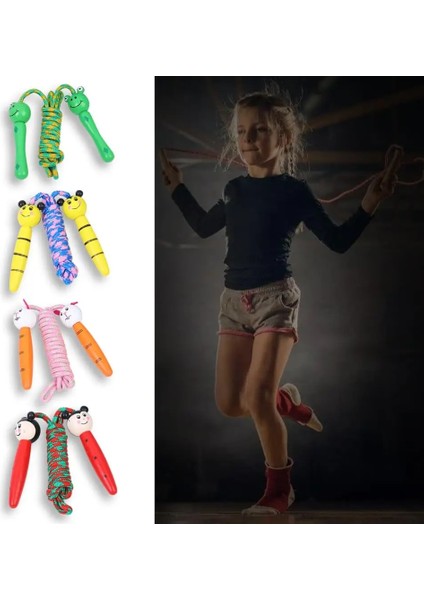 Yeşil Stil Çocuklar Atlama Ipleri Güzel Karikatür Ahşap Saplı Ip Atlama Ipi Örgülü Dolaşmayan Ip Fitness Spor Ip Atlama Ipleri (Yurt Dışından) modelleri