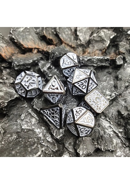 NO.335 Tarzı Yeni Stil Galaxy Metal D&d Zar, Metal Dnd Zar, Çokyüzlü Metal Zar Seti, Rol Yapma Oyunu Için Mtg Pathfinder (Yurt Dışından)