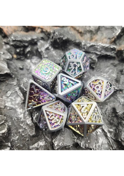NO.335 Tarzı Yeni Stil Galaxy Metal D&d Zar, Metal Dnd Zar, Çokyüzlü Metal Zar Seti, Rol Yapma Oyunu Için Mtg Pathfinder (Yurt Dışından)