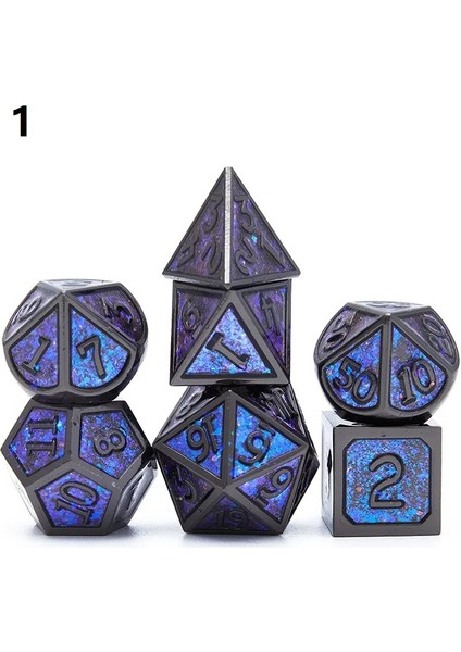 No.1 Tarzı Yeni Varış Et Dnd Zar Seti Dados Rpg Dobbelstenen Rol Çokyüzlü Zar Metal Zar D4 - D20 Senfoni Renkli Toz Zar (Yurt Dışından)