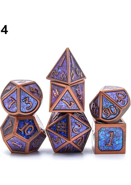 No.1 Tarzı Yeni Varış Et Dnd Zar Seti Dados Rpg Dobbelstenen Rol Çokyüzlü Zar Metal Zar D4 - D20 Senfoni Renkli Toz Zar (Yurt Dışından)