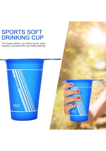 200ML Foldable Soft Cup Bpa Free Water Bag Non Toxic Tpu Ultralight For Outdoor Sports Marathon Cycling Trailing Running (Yurt Dışından) fırsatları