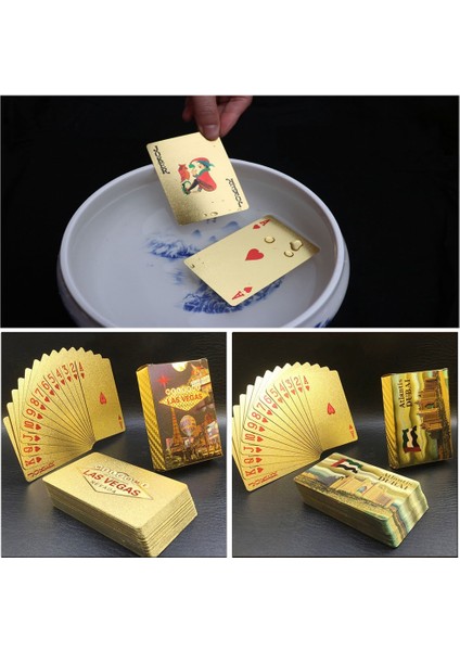Burj Al Arab Style Yeni Renkli Altın Poker Dubai Manzara Altın Oyun Kartları Suya Dayanıklı Petpvc Plastik Poker Turizm Hatıra Eşyası (Yurt Dışından) fırsatları