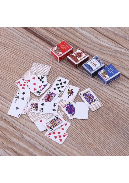 2 Takım Sevimli Minyatür Dollhouse 1:12 Mini Poker Oyun Kartları Ev Dekorasyon Oyuncaklar Mini Poker Kartı (Yurt Dışından)