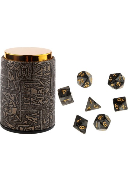 C-Yeşil Tarzı Olyhedral Zar For Dungeons And Dragons Dnd Dados Rpg Mtg Masa Oyunu D20 D12 D10 D8 D6 D4 Karışık Renkli Zar Seti ve Zar Kupası (Yurt Dışından)