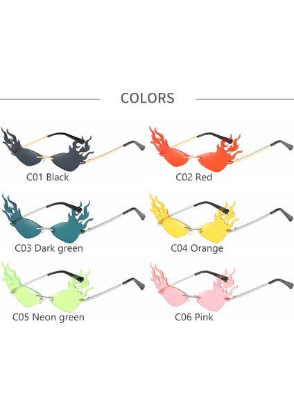 Gri Tarzı Yeni Moda Yangın Alev Güneş Gözlüğü Kadın Erkek Çerçevesiz Kedi Gözü UV400 Güneş Gözlükleri Lüks Hollow Shades Streetwear Gözlük (Yurt Dışından) indirimleri