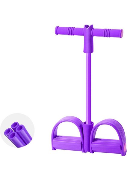 Mor Tarzı Dört Tüplü Pedal Germe Cihazı Mekik Soba Borusu Çok Fonksiyonlu Ayak Pedalı Bacak Çekme Halatı Sit-Up Yardımı Yoga Fitness Ekipmanları (Yurt Dışından)