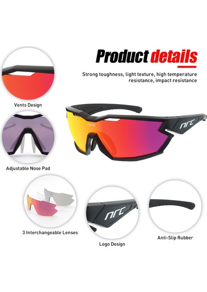 No.5 Tarzı Şeffaf-3elns Nrc Erkekler Güneş Gözlüğü Bisiklet Sürme Koruma Bisiklete Binme Yol Güneş Gözlüğü Mtb Yol Bisikleti Sürüş Balık Tutma Sürme Güneş Gözlükleri Kadın (Yurt Dışından) fırsatları